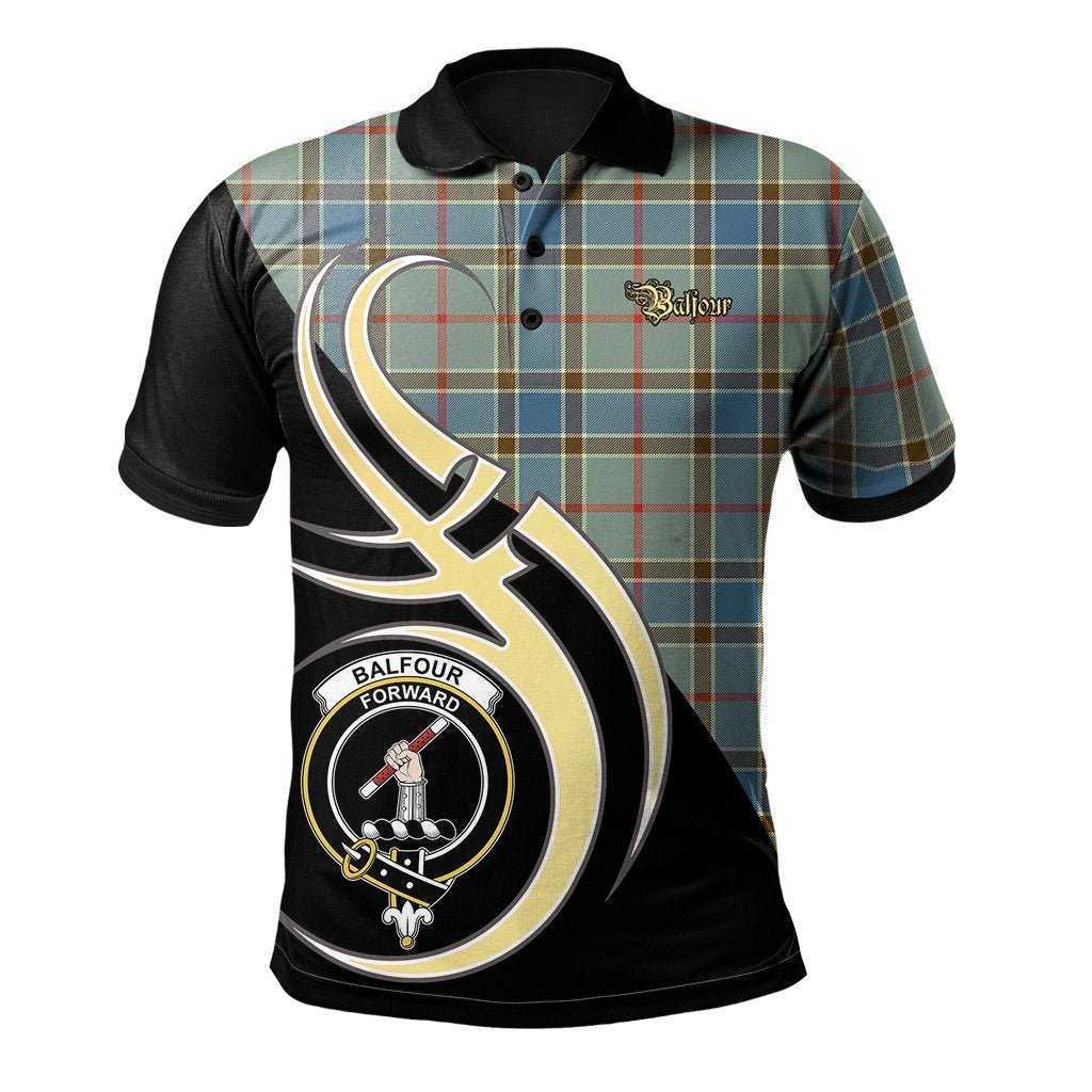 Clan Balfour Blue Tartan Polo Shirt - Believe In Me Style EJ67 Balfour Blue Tartan Tartan Polo   