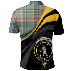 Clan Balfour Blue Tartan Polo Shirt - Royal Coat Of Arms Style VE18 Balfour Blue Tartan Tartan Polo   