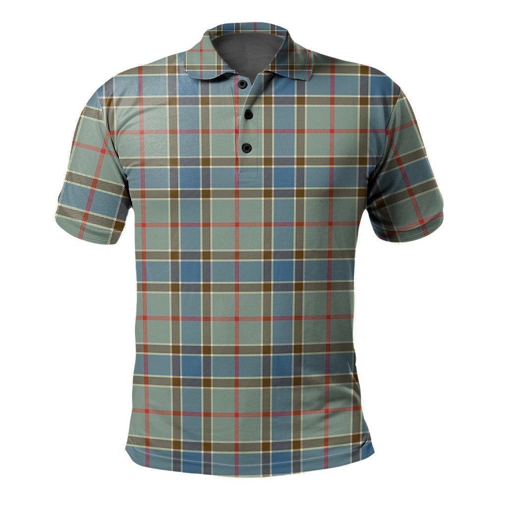 Clan Balfour Blue Tartan Polo Shirt ZF69 Balfour Blue Tartan Tartan Polo   