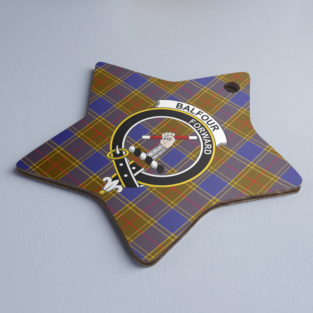 Clan Balfour Modern Tartan Crest Star Ceramic Ornament BI20 Balfour Modern Tartan Tartan Christmas   