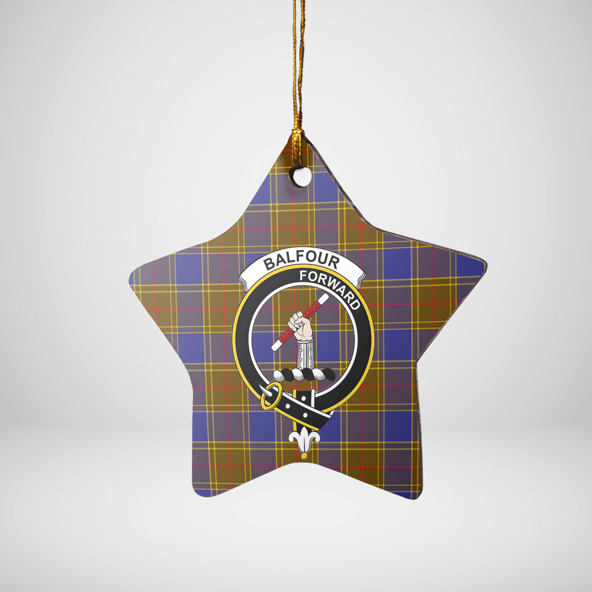 Clan Balfour Modern Tartan Crest Star Ceramic Ornament BI20 Balfour Modern Tartan Tartan Christmas   