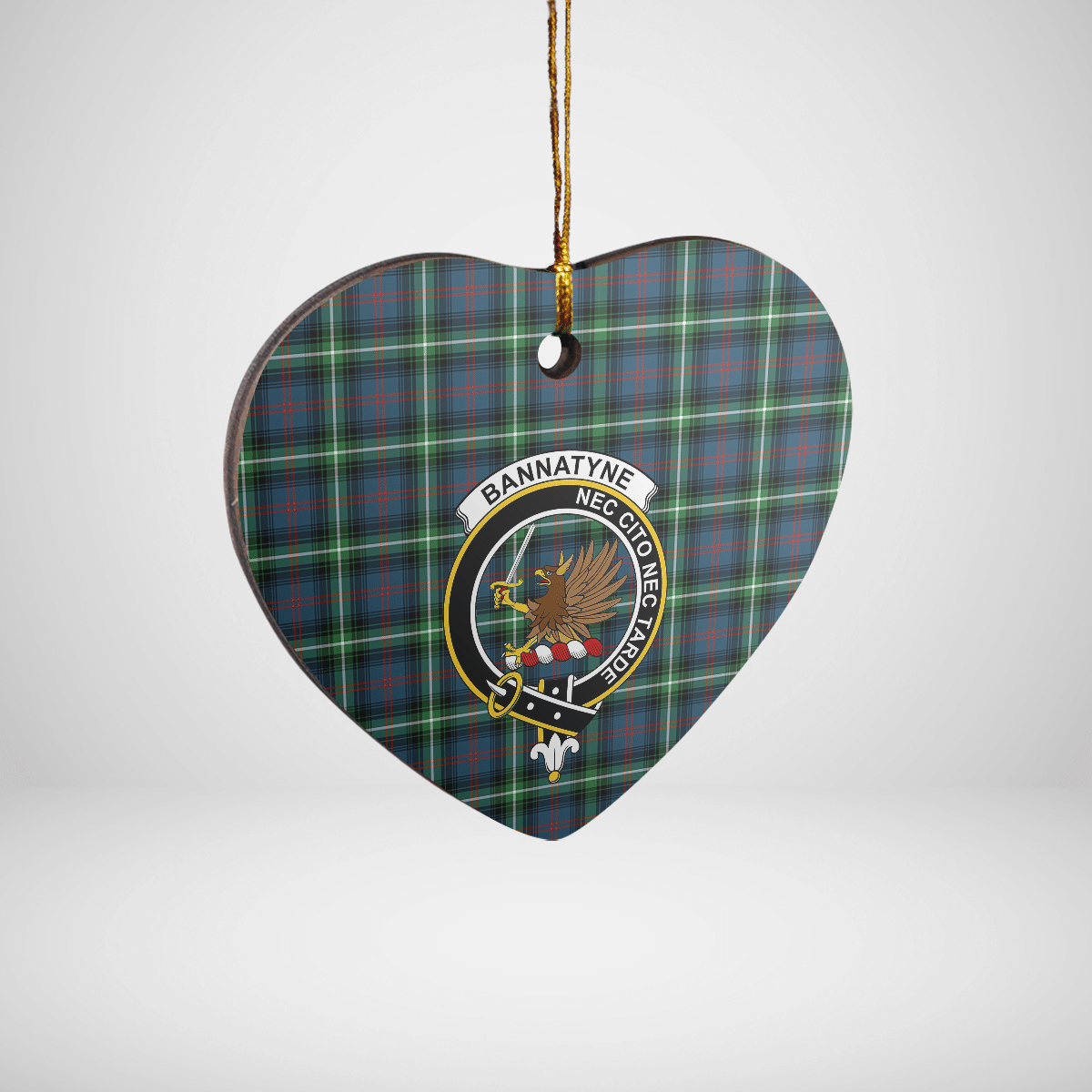 Clan Bannatyne 1 Tartan Crest Heart Ceramic Ornament WU83 Bannatyne 1 Tartan Tartan Christmas   