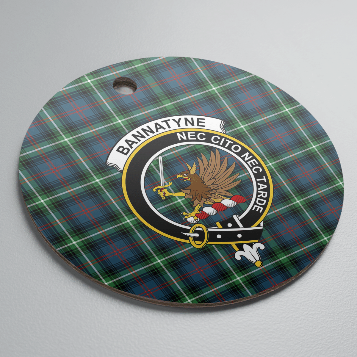 Clan Bannatyne 1 Tartan Crest Round Ceramic Ornament KT19 Bannatyne 1 Tartan Tartan Christmas   