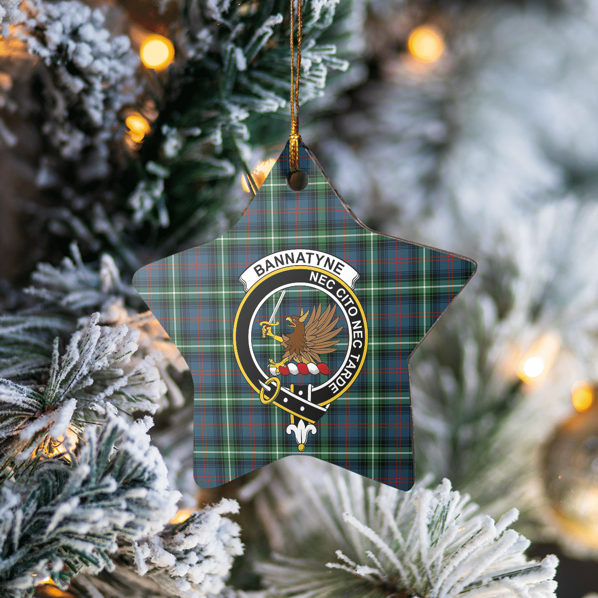 Clan Bannatyne 1 Tartan Crest Star Ceramic Ornament AC89 Bannatyne 1 Tartan Tartan Christmas   