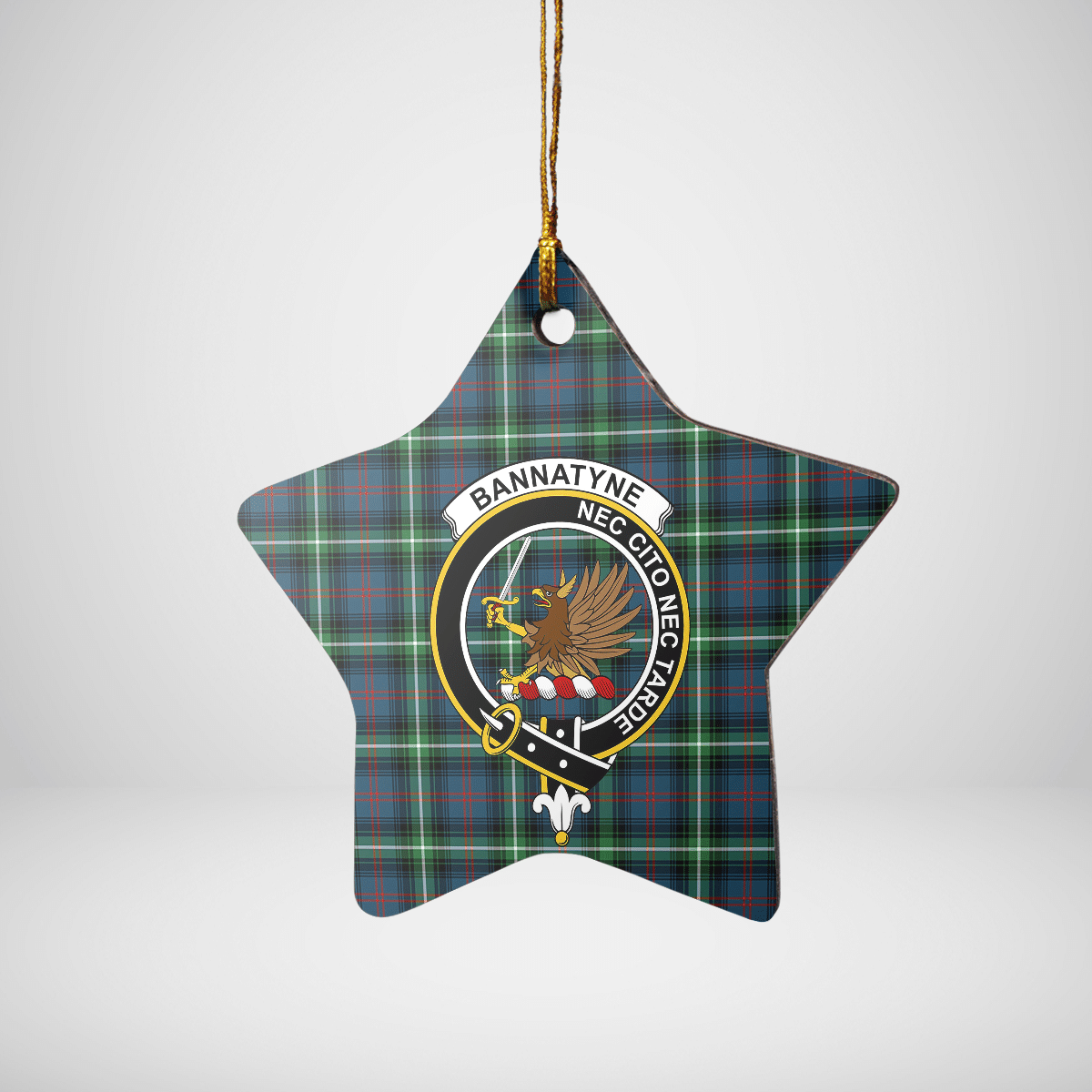 Clan Bannatyne 1 Tartan Crest Star Ceramic Ornament AC89 Bannatyne 1 Tartan Tartan Christmas   