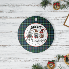 Clan Bannatyne 1 Tartan Gnome Round Ceramic Ornament UM89 Bannatyne 1 Tartan Tartan Christmas   