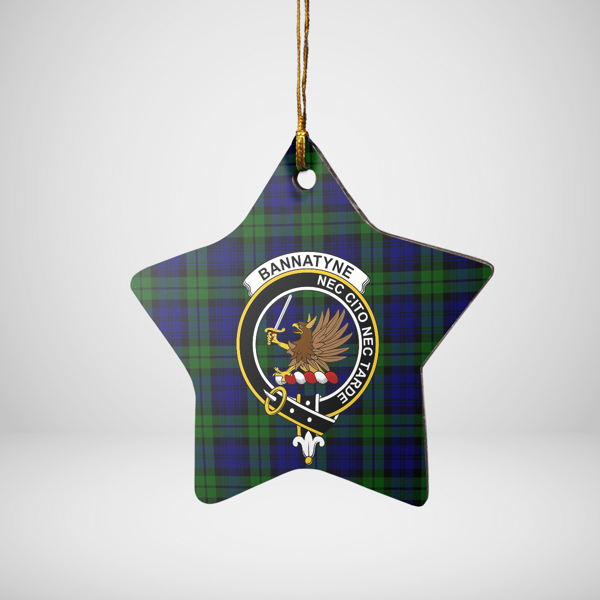 Clan Bannatyne 2 Tartan Crest Star Ceramic Ornament MZ40 Bannatyne 2 Tartan Tartan Christmas   