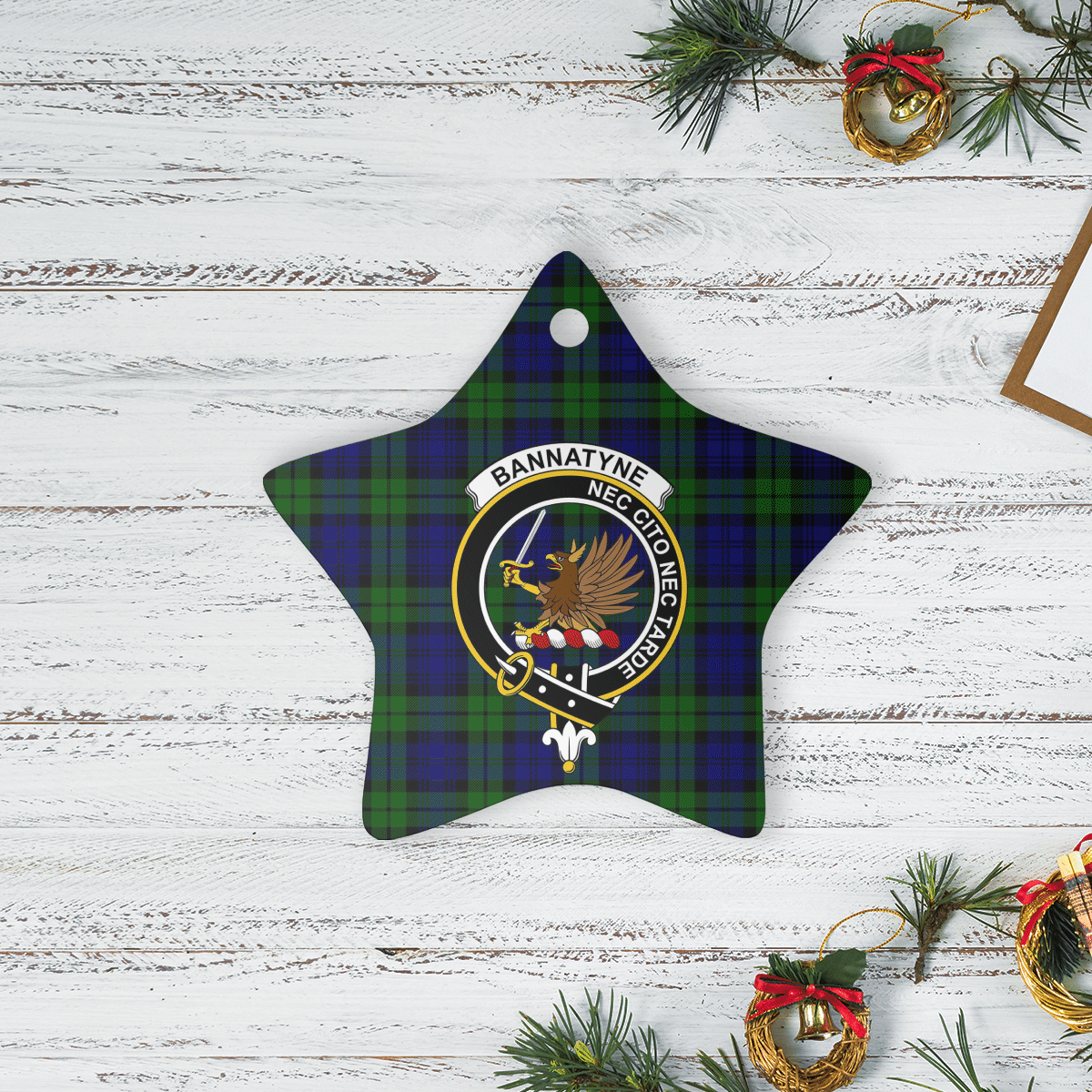 Clan Bannatyne 2 Tartan Crest Star Ceramic Ornament MZ40 Bannatyne 2 Tartan Tartan Christmas   