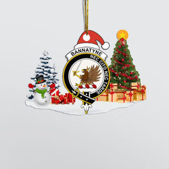 Clan Bannatyne Crest Tartan Acrylic Christmas Ornament PL31 Bannatyne Tartan Tartan Christmas   