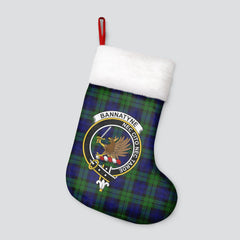 Clan Bannatyne Tartan Crest Christmas Stocking XK57 Bannatyne Tartan Tartan Stocking   