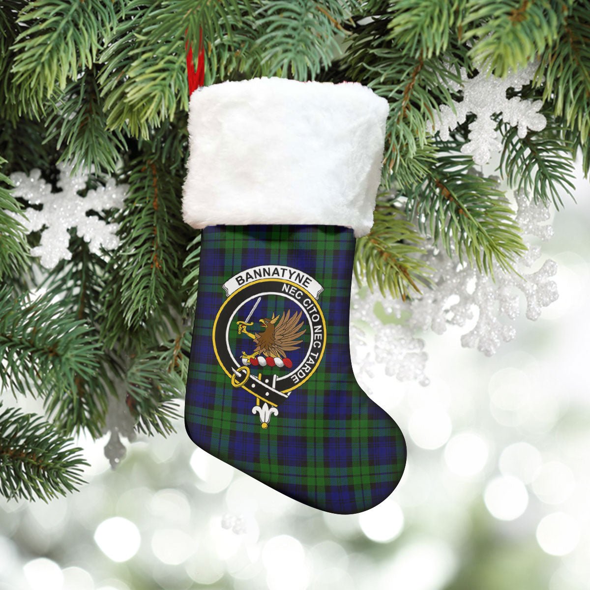 Clan Bannatyne Tartan Crest Christmas Stocking XK57 Bannatyne Tartan Tartan Stocking   