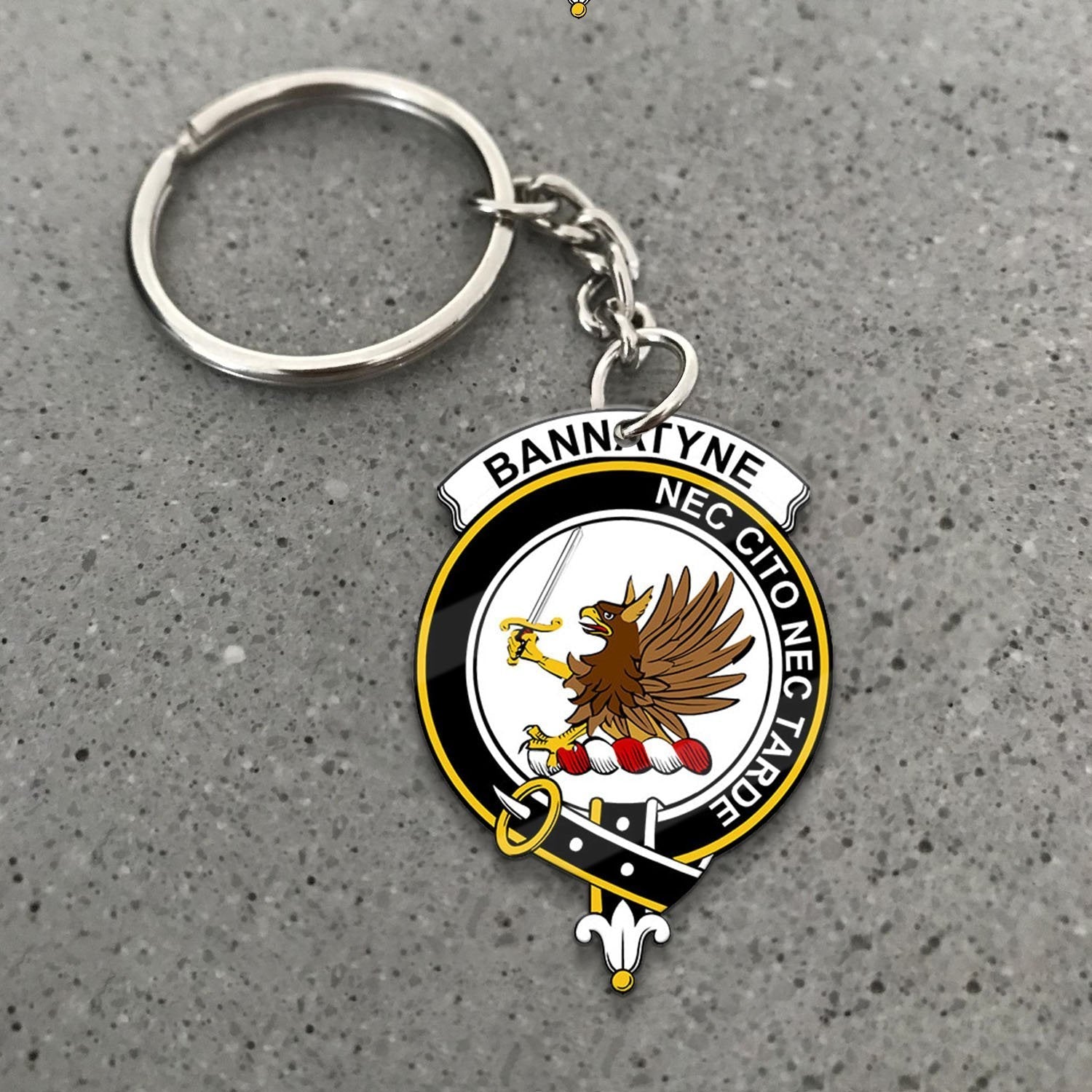 Clan Bannatyne Tartan Crest Keychain EW30 Clan Bannatyne Tartan Today   