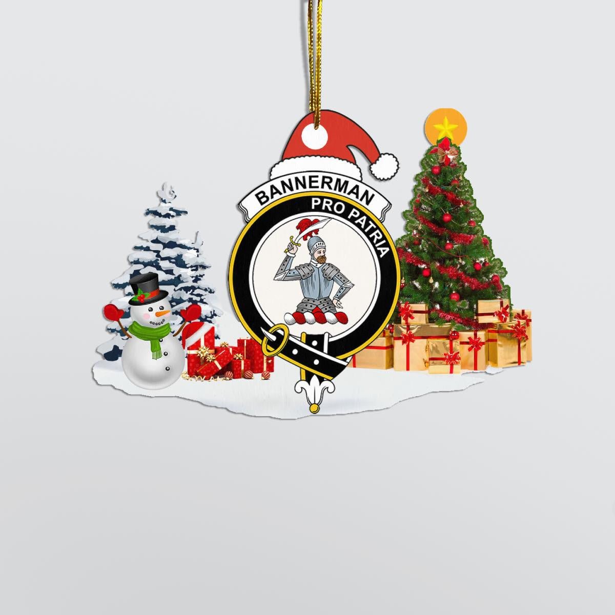 Clan Bannerman Crest Tartan Acrylic Christmas Ornament MH19 Bannerman Tartan Tartan Christmas   