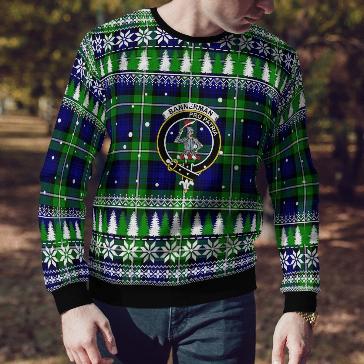 Clan Bannerman Crest Tartan Christmas Ugly Sweater YH17 Bannerman Crest Tartan Tartan Ugly Sweater   