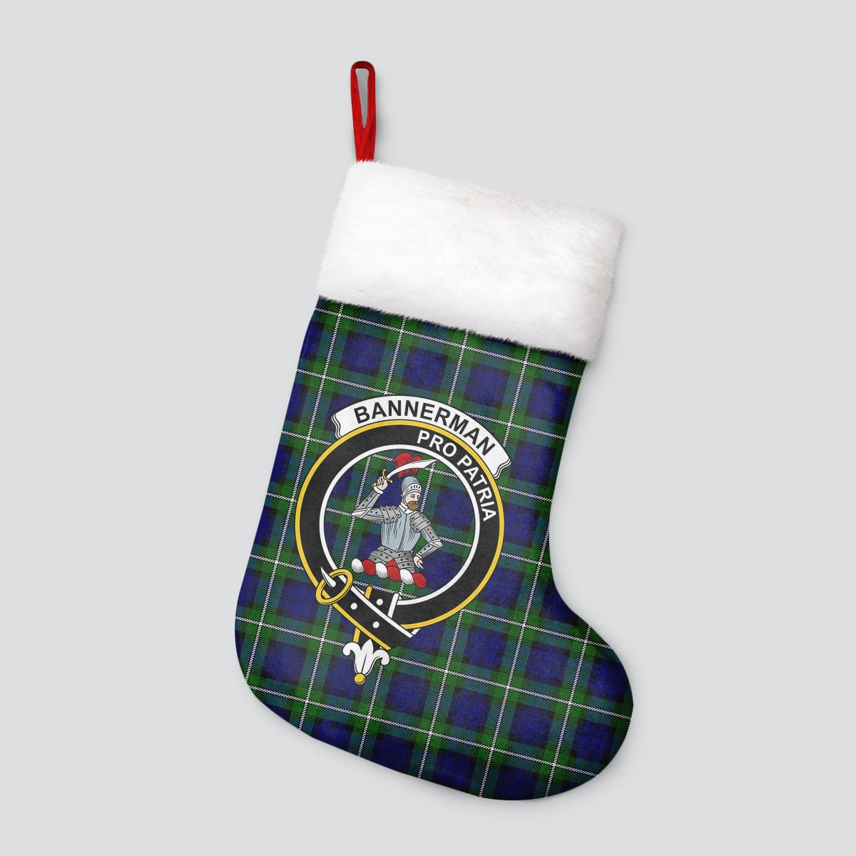 Clan Bannerman Tartan Crest Christmas Stocking SQ61 Bannerman Tartan Tartan Stocking   