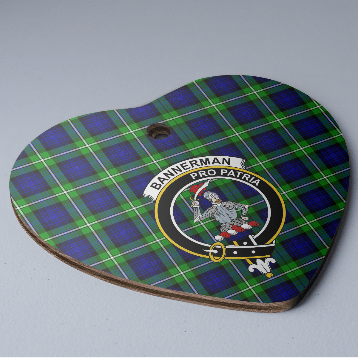 Clan Bannerman Tartan Crest Heart Ceramic Ornament SU48 Bannerman Tartan Tartan Christmas   