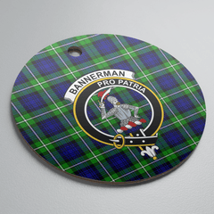 Clan Bannerman Tartan Crest Round Ceramic Ornament SA57 Bannerman Tartan Tartan Christmas   