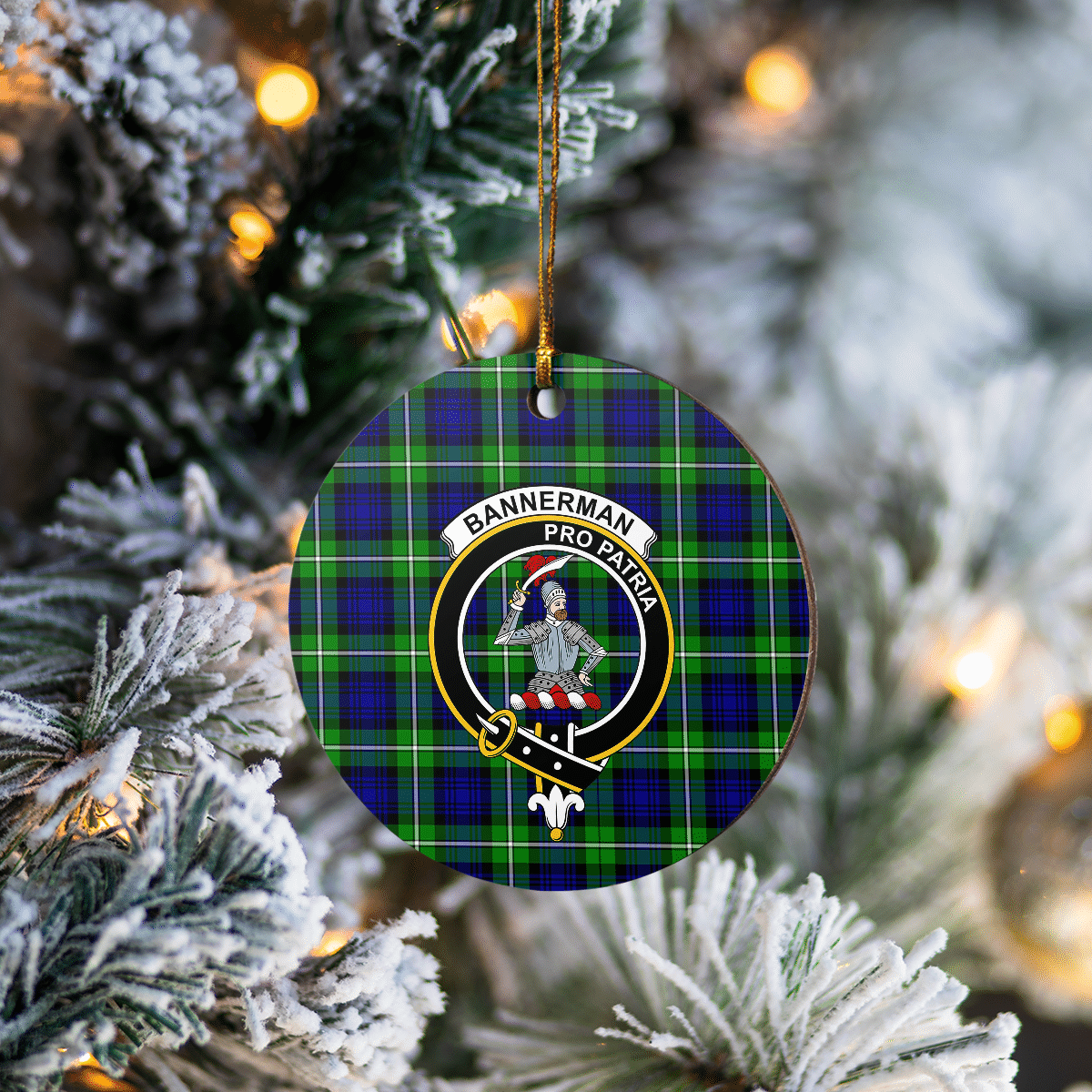 Clan Bannerman Tartan Crest Round Ceramic Ornament SA57 Bannerman Tartan Tartan Christmas   