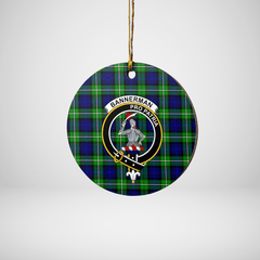 Clan Bannerman Tartan Crest Round Ceramic Ornament SA57 Bannerman Tartan Tartan Christmas   