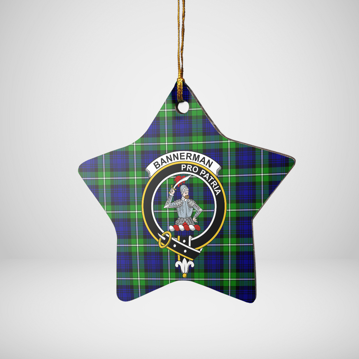 Clan Bannerman Tartan Crest Star Ceramic Ornament TC28 Bannerman Tartan Tartan Christmas   