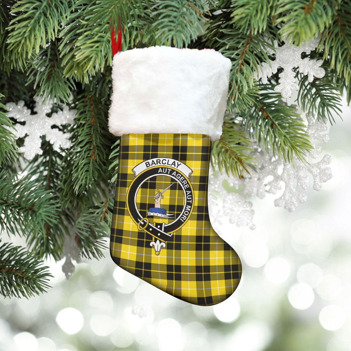 Clan Barclay Dress Modern Tartan Crest Christmas Stocking MQ76 Barclay Dress Modern Tartan Tartan Stocking   