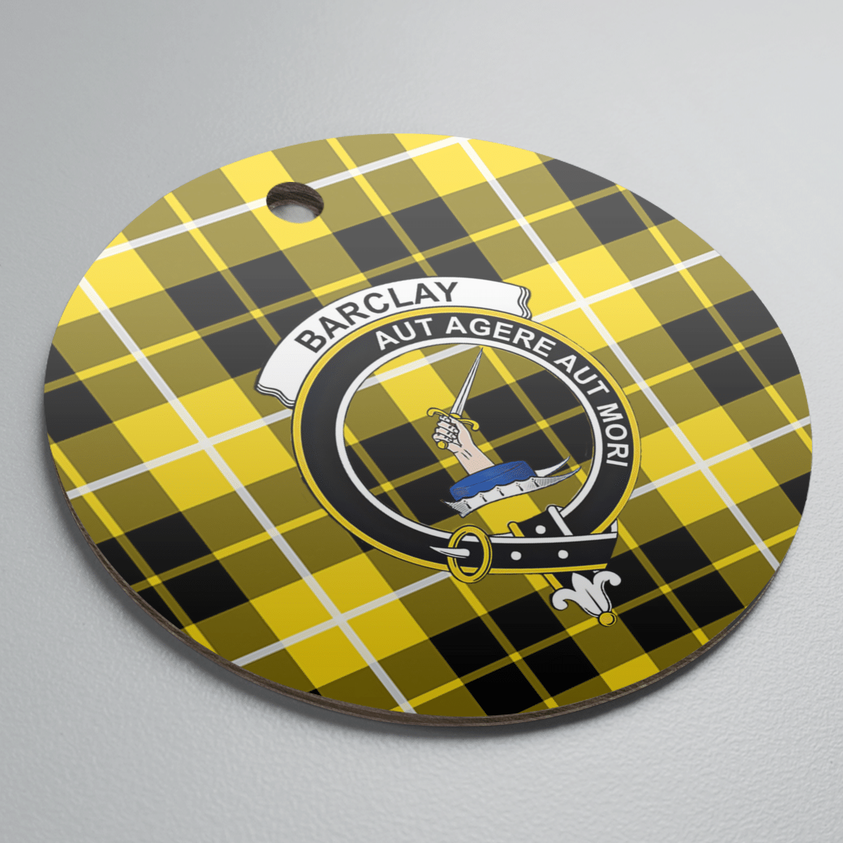 Clan Barclay Dress Modern Tartan Crest Round Ceramic Ornament UU31 Barclay Dress Modern Tartan Tartan Christmas   