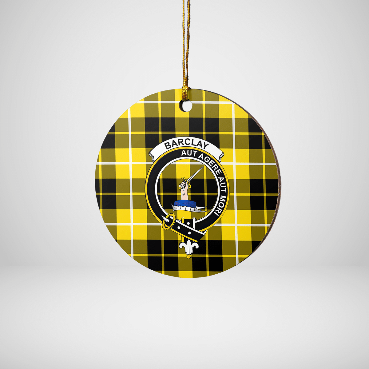 Clan Barclay Dress Modern Tartan Crest Round Ceramic Ornament UU31 Barclay Dress Modern Tartan Tartan Christmas   