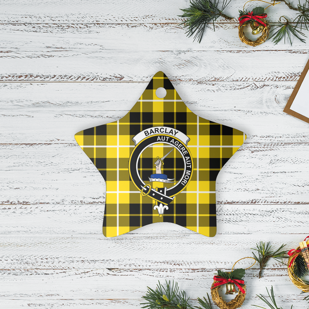 Clan Barclay Dress Modern Tartan Crest Star Ceramic Ornament DH47 Barclay Dress Modern Tartan Tartan Christmas   