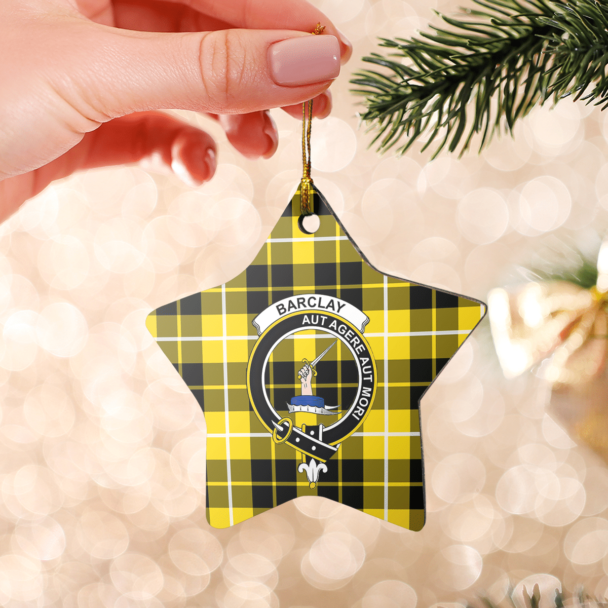 Clan Barclay Dress Modern Tartan Crest Star Ceramic Ornament DH47 Barclay Dress Modern Tartan Tartan Christmas   