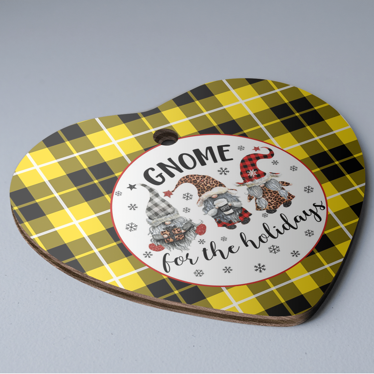 Clan Barclay Dress Modern Tartan Gnome Heart Ceramic Ornament EY40 Barclay Dress Modern Tartan Gnome Tartan Christmas   