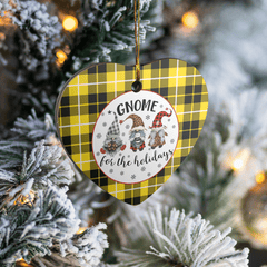 Clan Barclay Dress Modern Tartan Gnome Heart Ceramic Ornament EY40 Barclay Dress Modern Tartan Gnome Tartan Christmas   