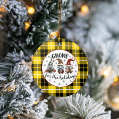 Clan Barclay Dress Modern Tartan Gnome Round Ceramic Ornament YS94 Barclay Dress Modern Tartan Tartan Christmas   