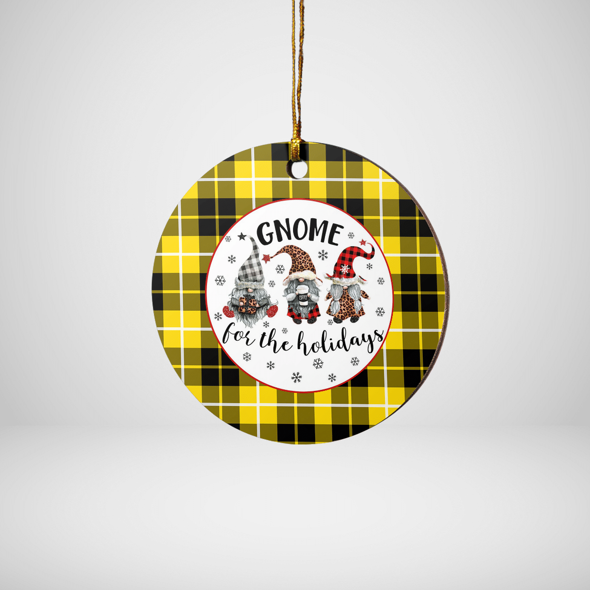 Clan Barclay Dress Modern Tartan Gnome Round Ceramic Ornament YS94 Barclay Dress Modern Tartan Tartan Christmas   