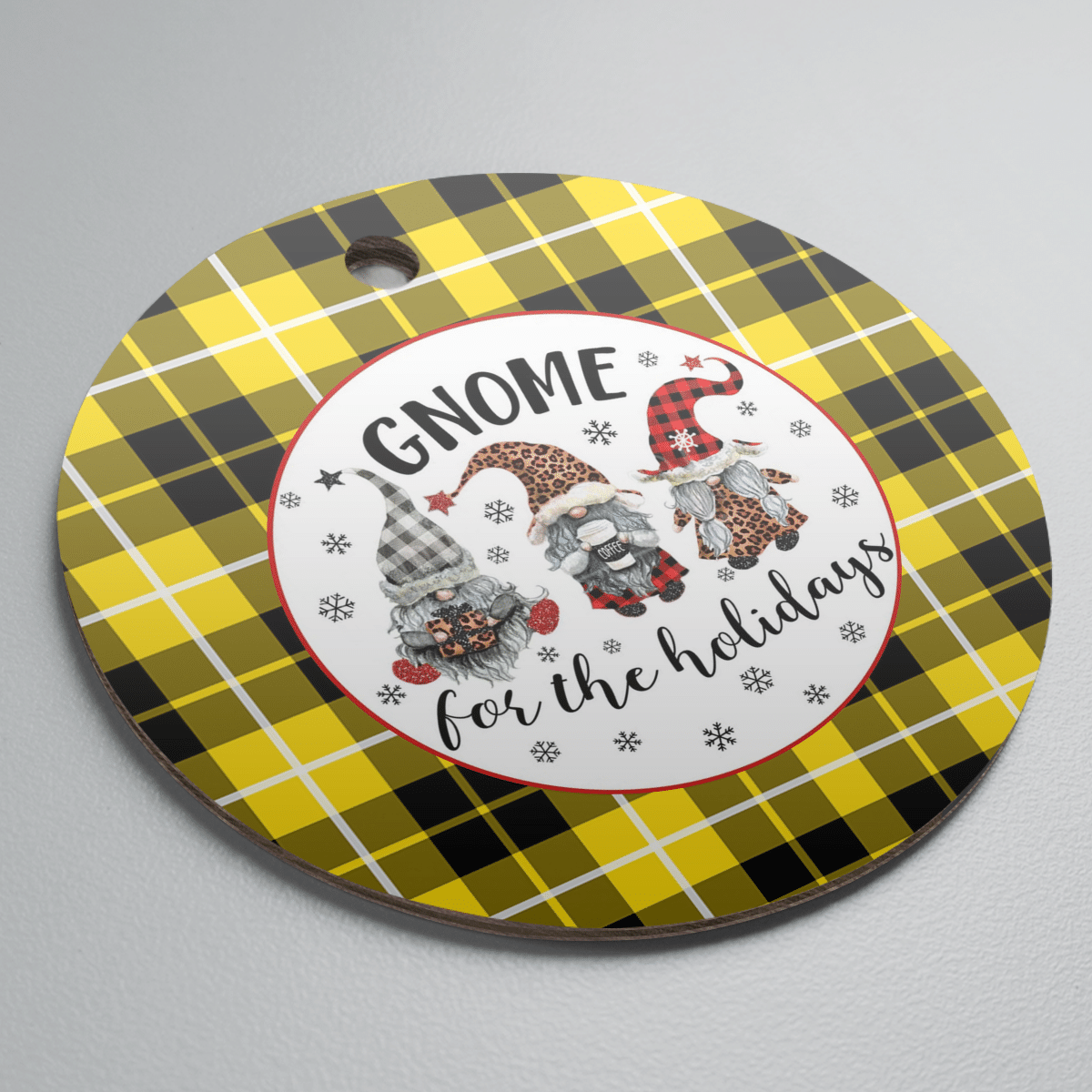 Clan Barclay Dress Modern Tartan Gnome Round Ceramic Ornament YS94 Barclay Dress Modern Tartan Tartan Christmas   