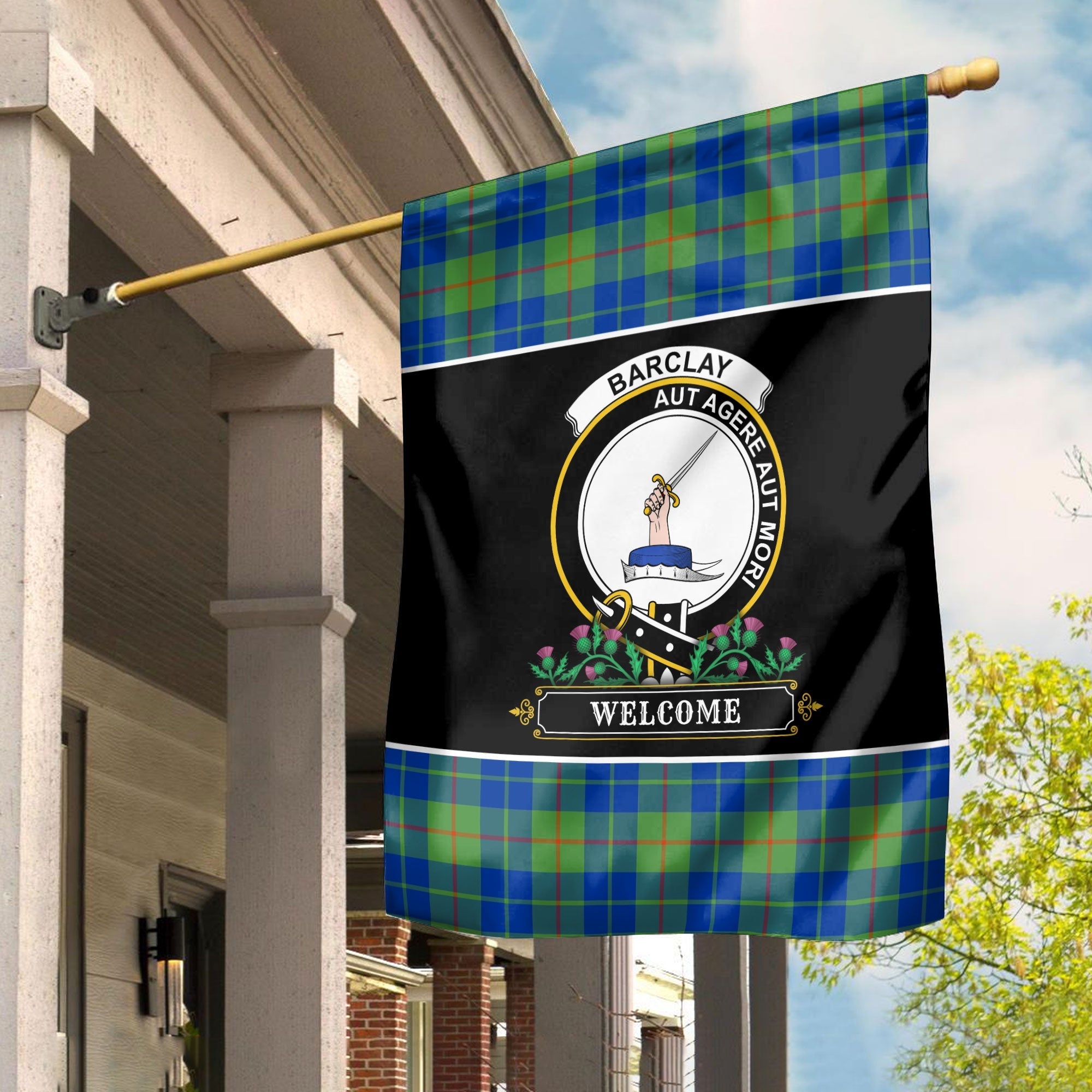 Clan Barclay Hunting Ancient Tartan Crest Garden Flag  - Welcome  WN83 Clan Barclay Tartan Today   