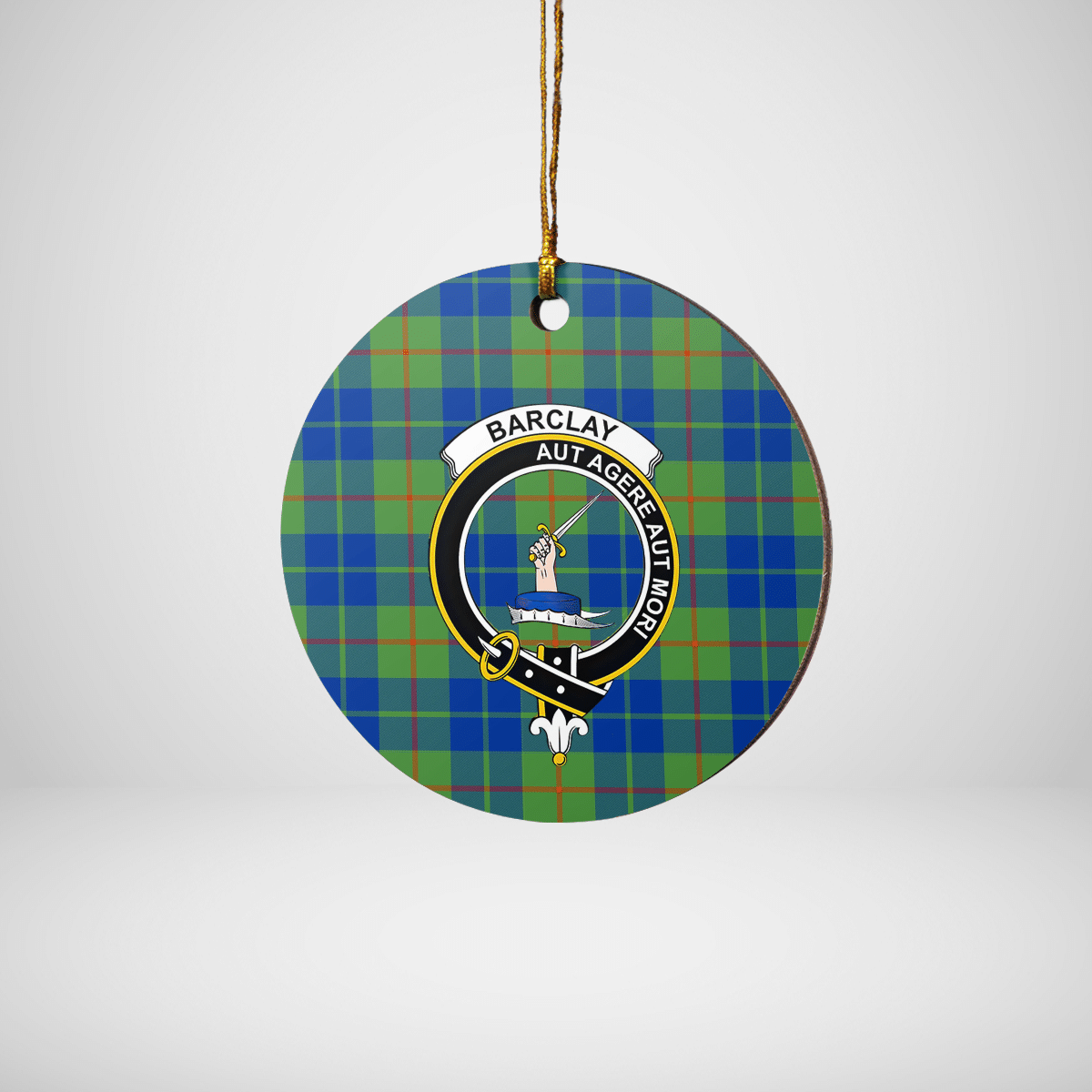 Clan Barclay Hunting Ancient Tartan Crest Round Ceramic Ornament IC61 Barclay Hunting Ancient Tartan Tartan Christmas   