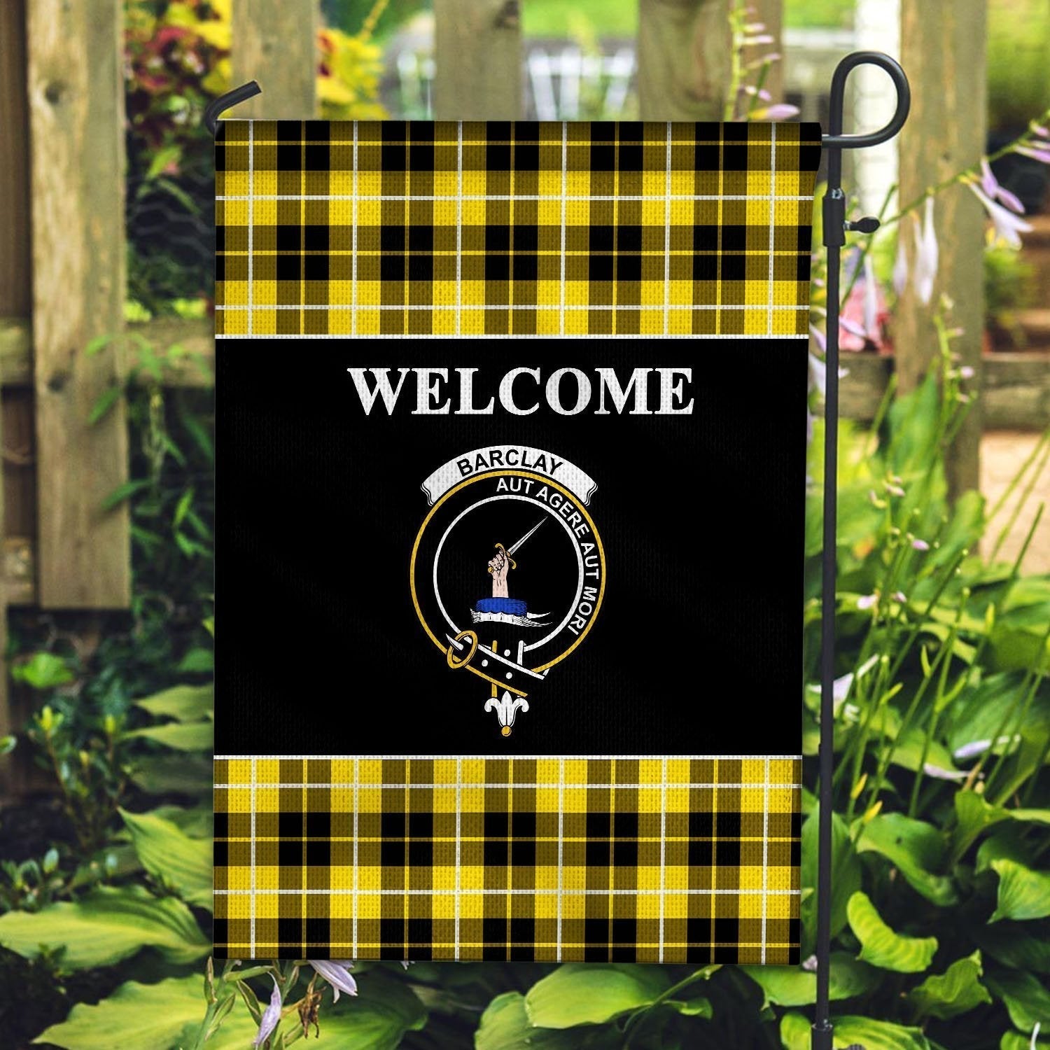 Clan Barclay Tartan Crest Black Garden Flag BH15 Clan Barclay Tartan Today   