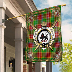 Clan Baxter Modern Tartan Crest Garden Flag  - Celtic Thistle  CA86 Clan Baxter Tartan Today   