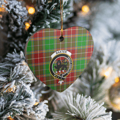 Clan Baxter Modern Tartan Crest Heart Ceramic Ornament PP80 Baxter Modern Tartan Tartan Christmas   