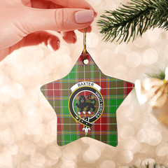 Clan Baxter Modern Tartan Crest Star Ceramic Ornament KB98 Baxter Modern Tartan Tartan Christmas   