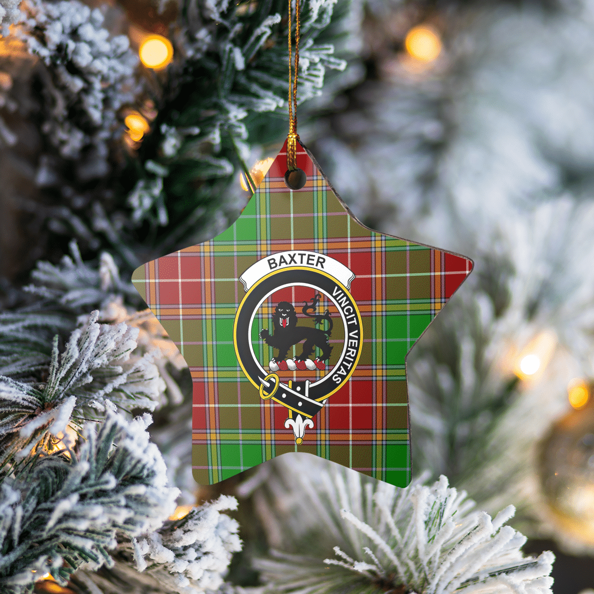 Clan Baxter Modern Tartan Crest Star Ceramic Ornament KB98 Baxter Modern Tartan Tartan Christmas   