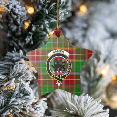 Clan Baxter Modern Tartan Crest Star Ceramic Ornament KB98 Baxter Modern Tartan Tartan Christmas   