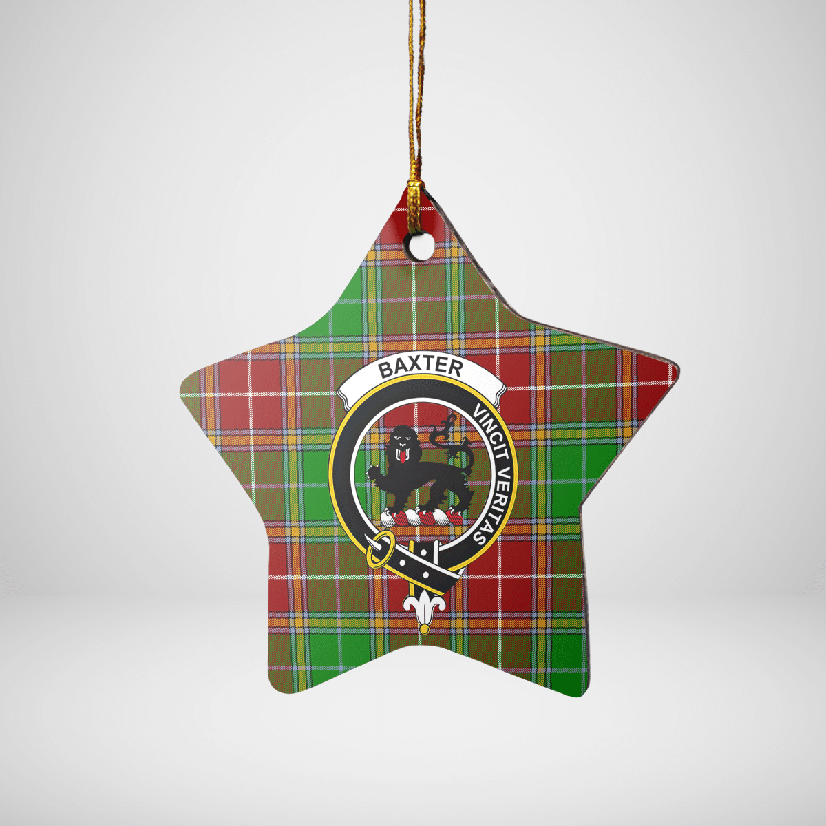 Clan Baxter Modern Tartan Crest Star Ceramic Ornament KB98 Baxter Modern Tartan Tartan Christmas   