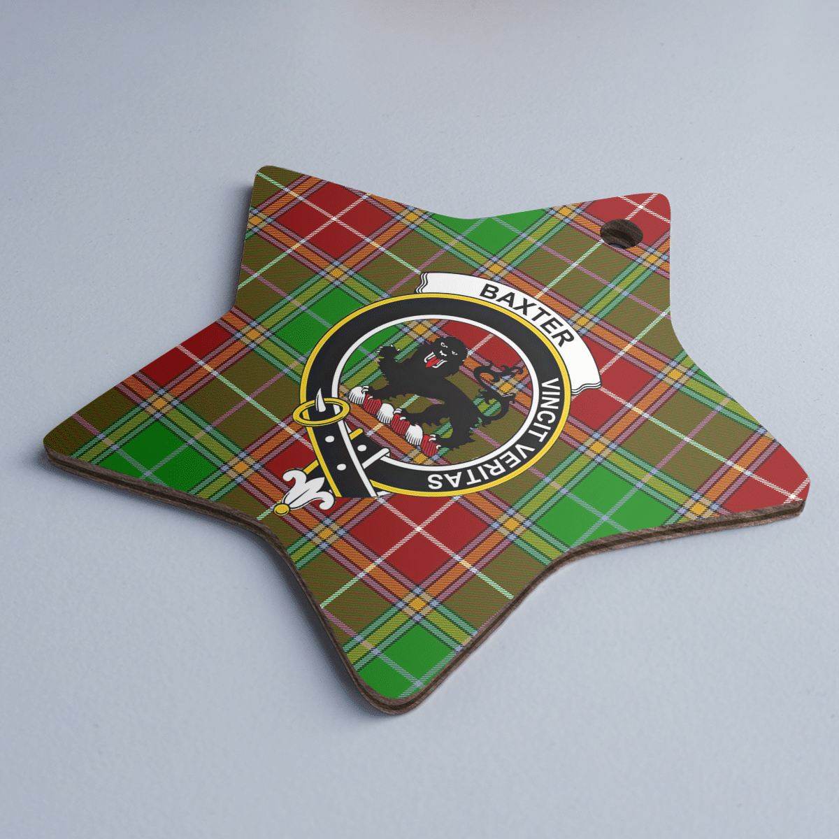 Clan Baxter Modern Tartan Crest Star Ceramic Ornament KB98 Baxter Modern Tartan Tartan Christmas   