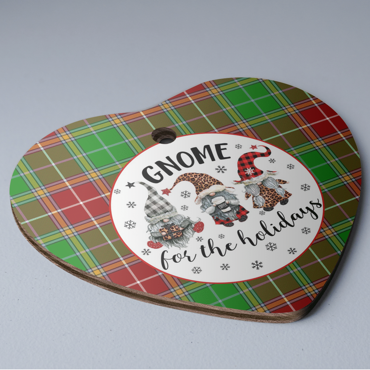 Clan Baxter Modern Tartan Gnome Heart Ceramic Ornament DV99 Baxter Modern Tartan Gnome Tartan Christmas   