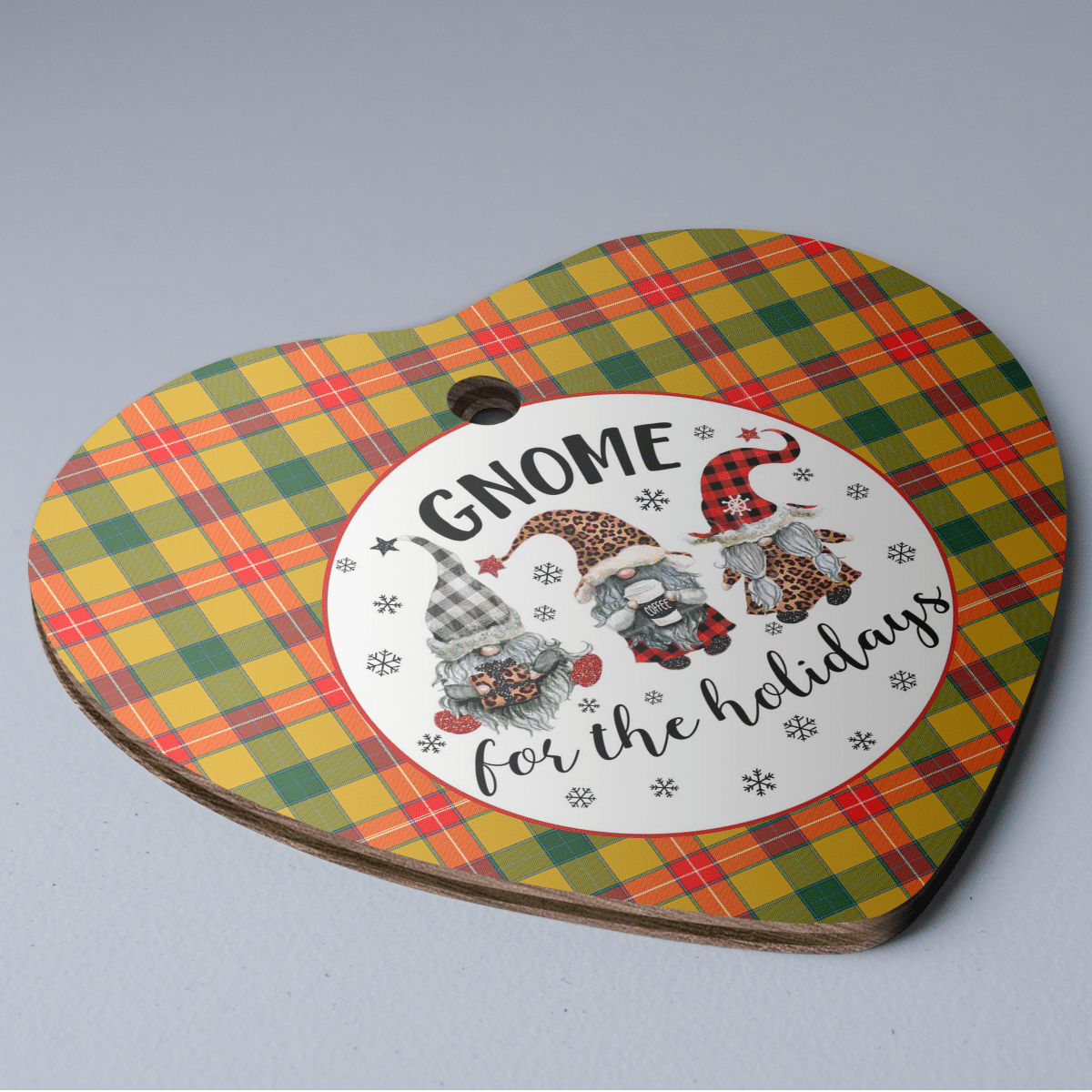 Clan Baxter Tartan Gnome Heart Ceramic Ornament WR73 Baxter Tartan Gnome Tartan Christmas   