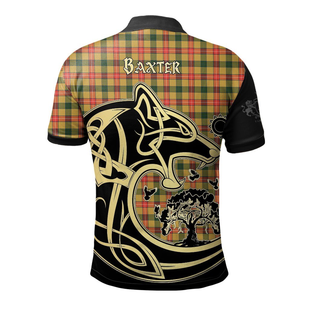 Clan Baxter Tartan Polo Shirt Viking Wolf SR99 Baxter Tartan Tartan Polo   