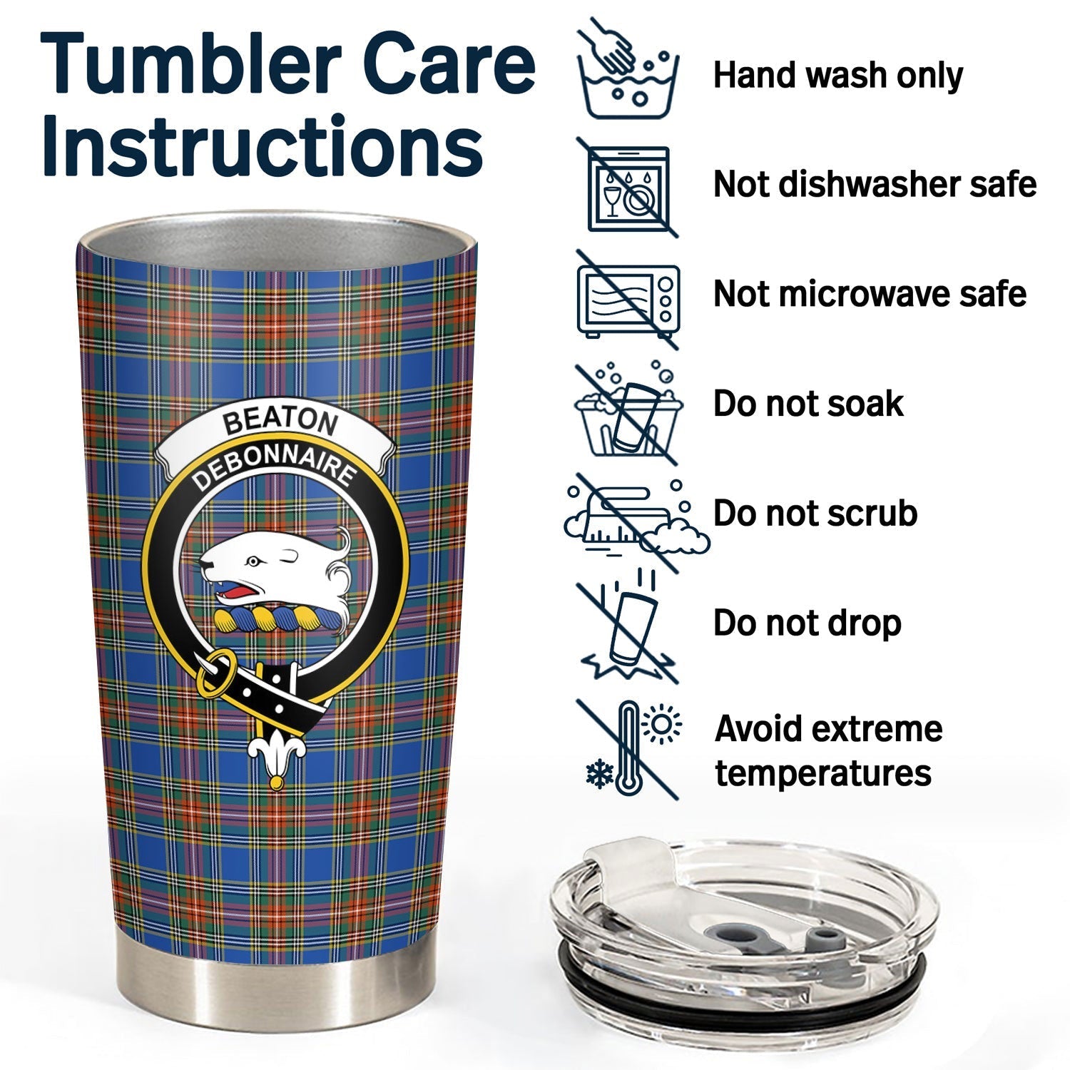 Clan Beaton Ancient Tartan Crest Tumbler UX97 Clan Beaton Tartan Today   