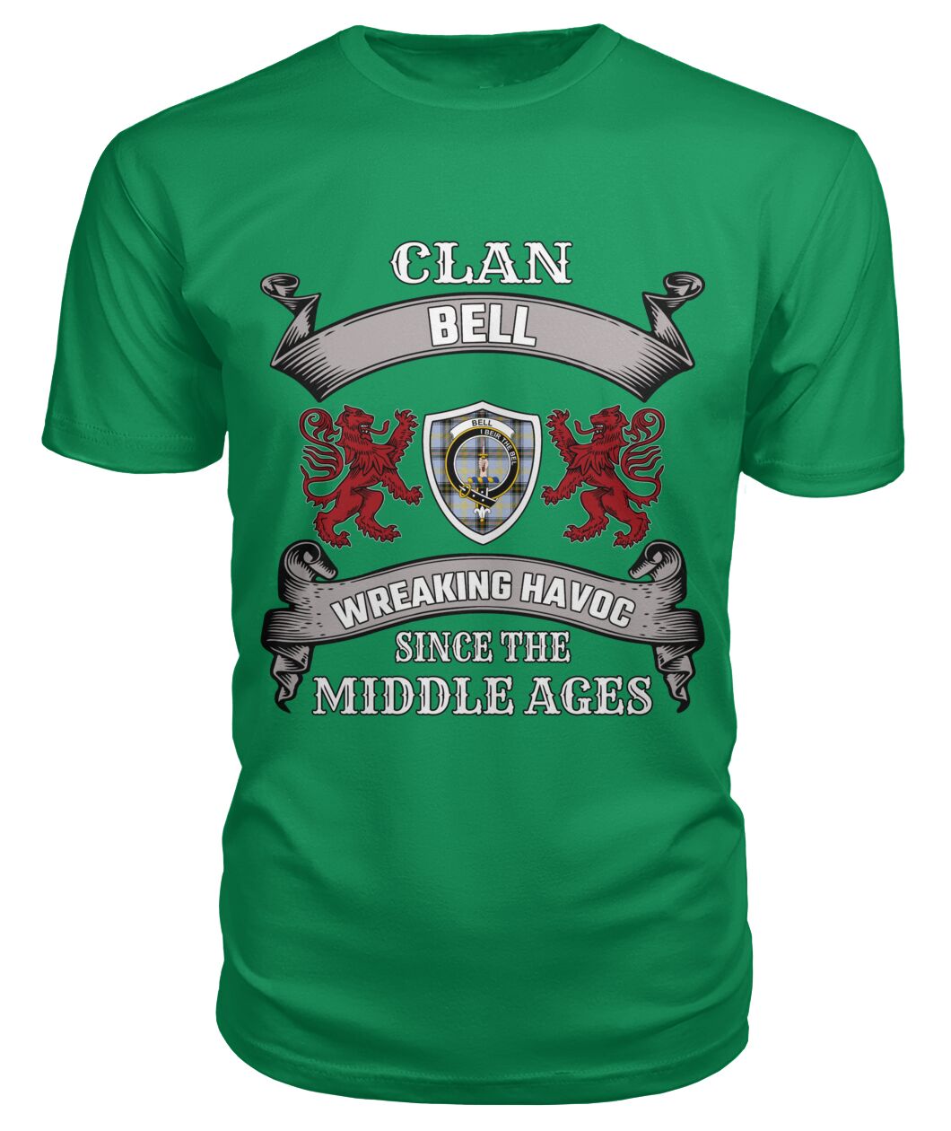 Clan Bell Family Tartan 2D T-shirt FO96 Bell Tartan Clan Tartan T-Shirt Green Apple S Bell Tartan Clan