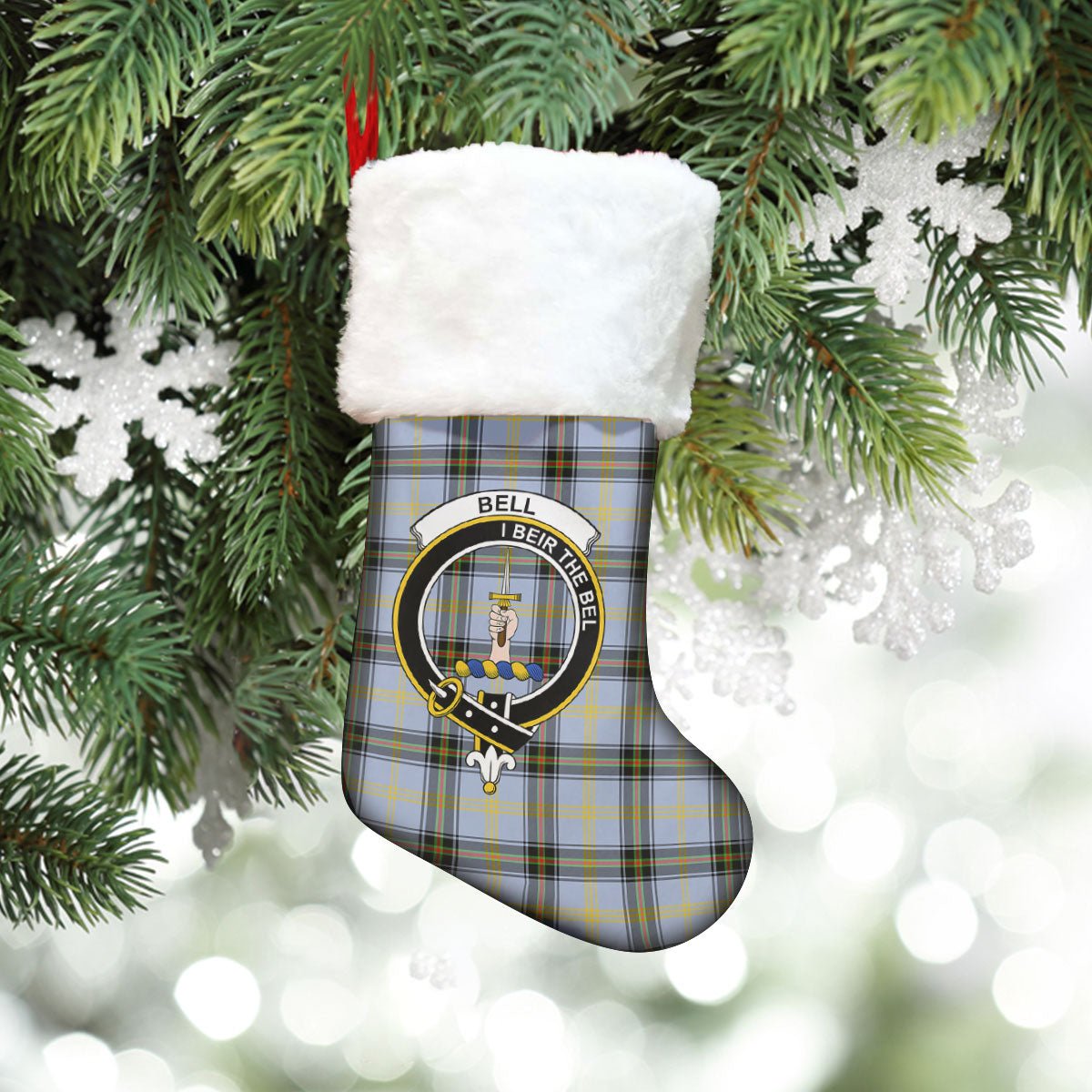 Clan Bell of the Borders Tartan Crest Christmas Stocking YX58 Bell of the Borders Tartan Tartan Stocking   